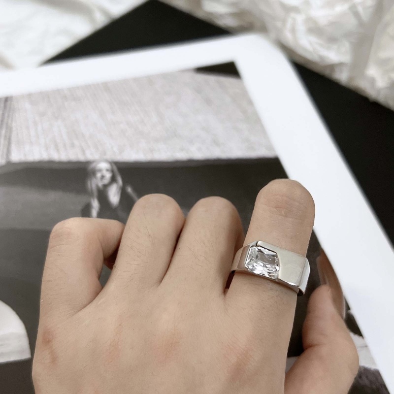 Set 3 Nhẫn Hợp Kim Đính Đá Zircon Thời Trang Cho Nữ