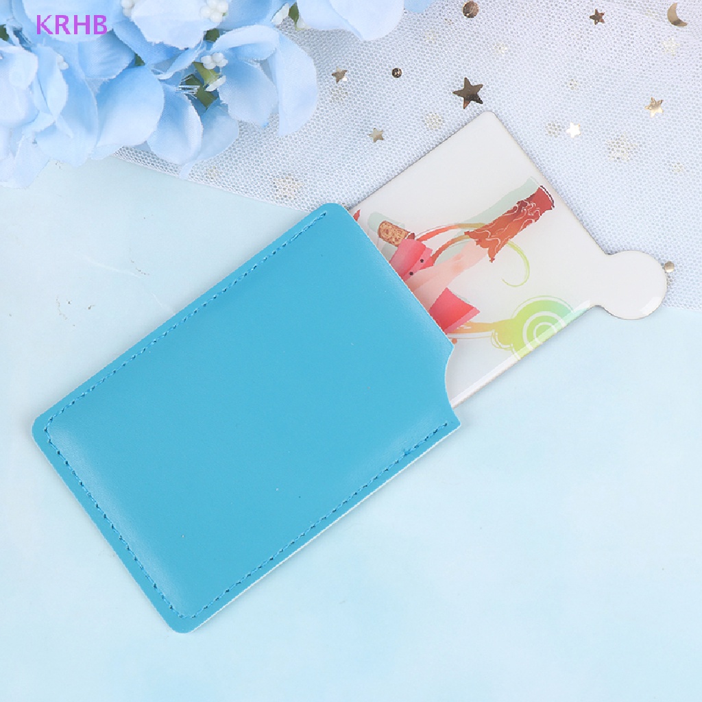 Gương Trang Điểm Mini Bỏ Túi Bằng Thép Không Gỉ Thiết Kế Không Vỡ Phong Cách KRHB Mới