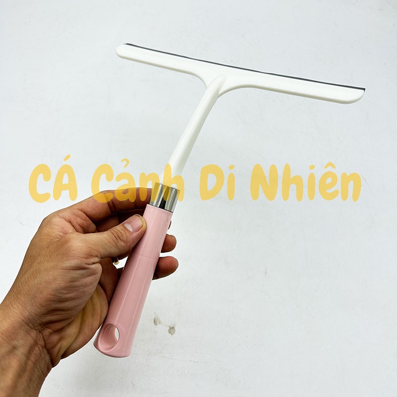 Cây lau kính hồ cá cầm tay vệ sinh hồ cá bằng silicon cán nhựa