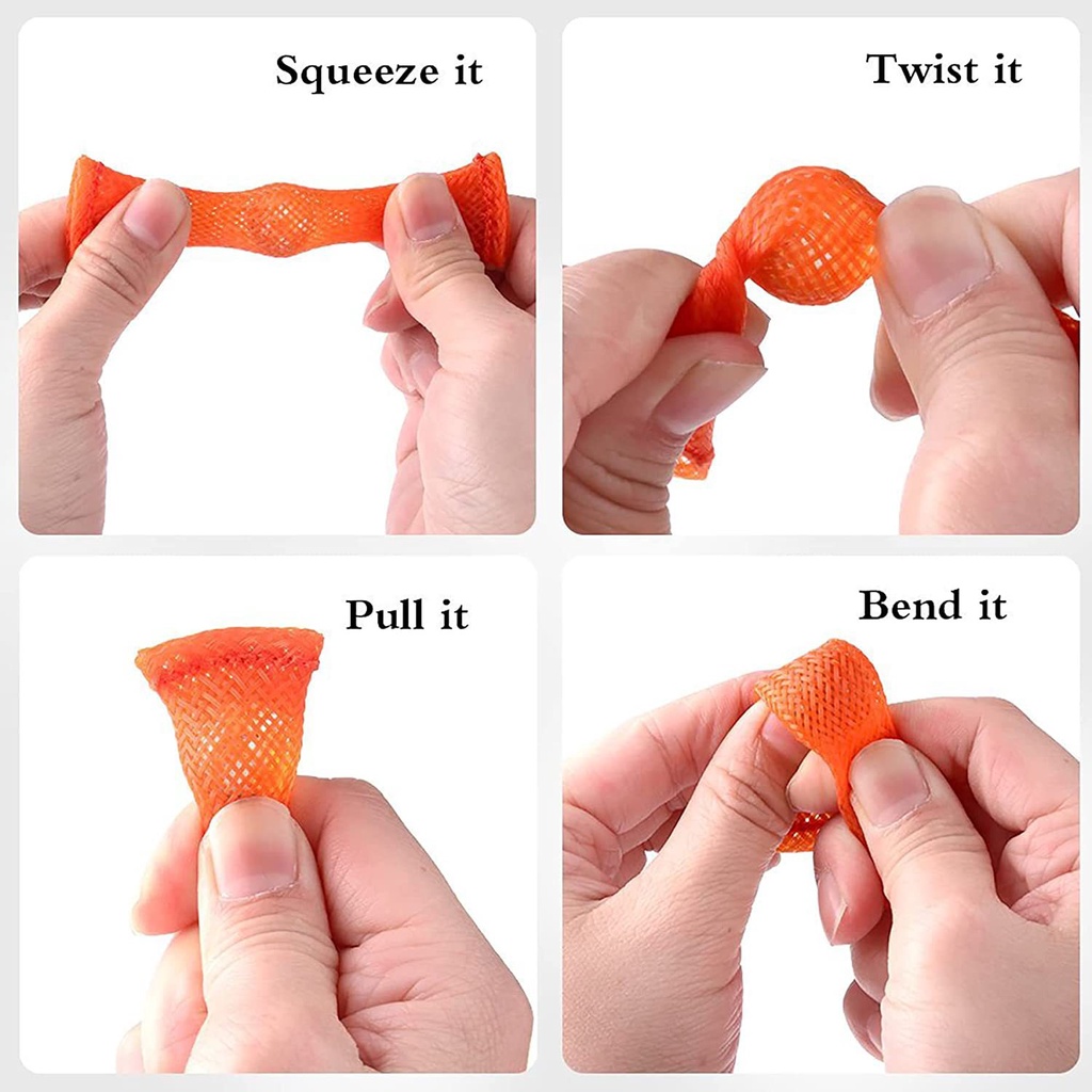 Đồ Chơi Giải Nén Viên Bi Trong Ống Lưới  - Fidget Toy - Giải Stress - Giảm Khó Chịu - Bóp Nén Viên Bi