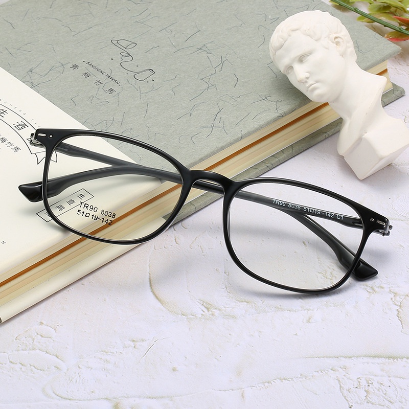 [-100°~-600°Mắt Kính TR90 Gọng Trong Suốt Chống Ánh Sáng Xanh Phong Cách Retro Cho Nam Nữ