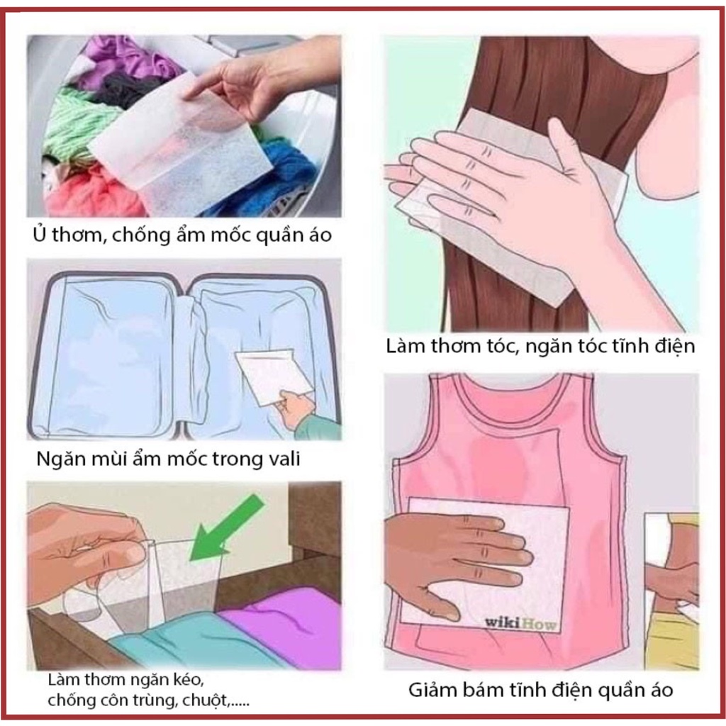 Giấy thơm quần áo Bounce Mỹ giấy làm mềm quần áo giúp lưu hương thơm lâu