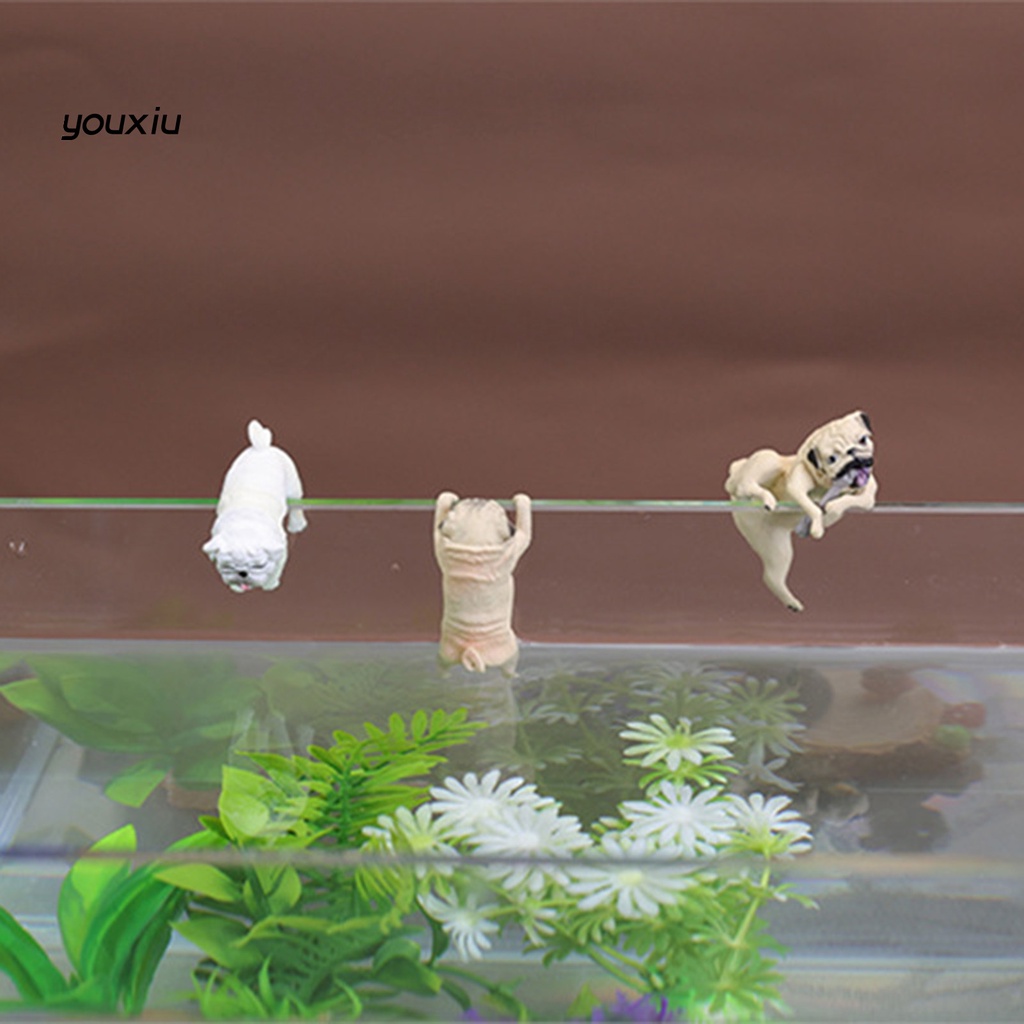 Chú Chó Pug Hoạt Hình Bằng Nhựa Resin Siêu Bền Treo Trang Trí Bể Cá