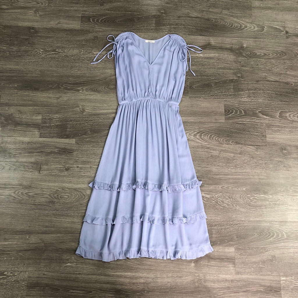 Đầm @ASIS vai rút viền tầng bèo