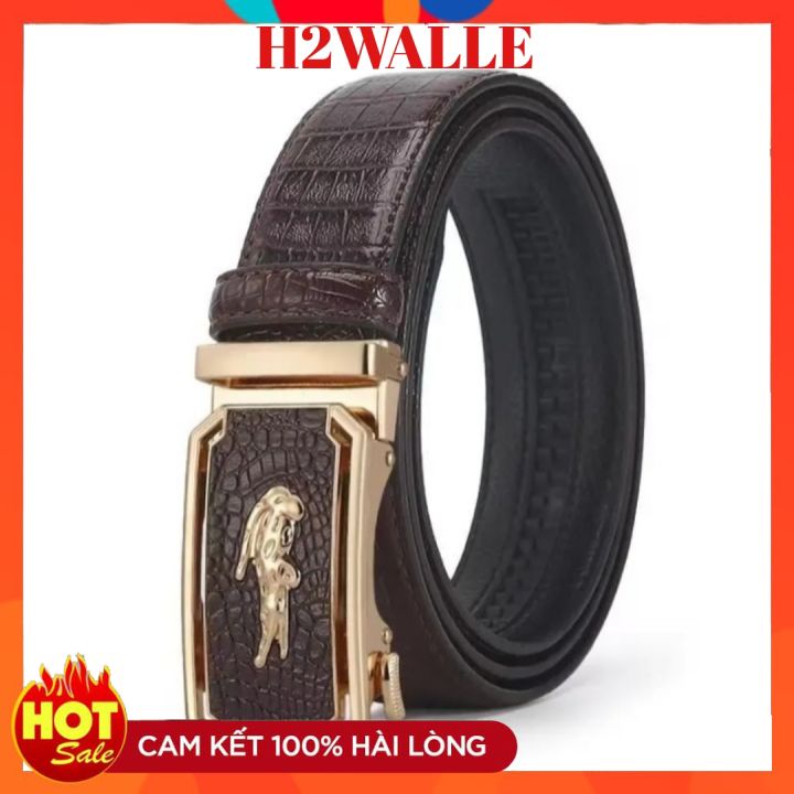 Thắt lưng nam dập vân cá sấu bảo hành 12 tháng mặt khóa tự động sang trọng đẳng cấp mẫu mã đa dạng
