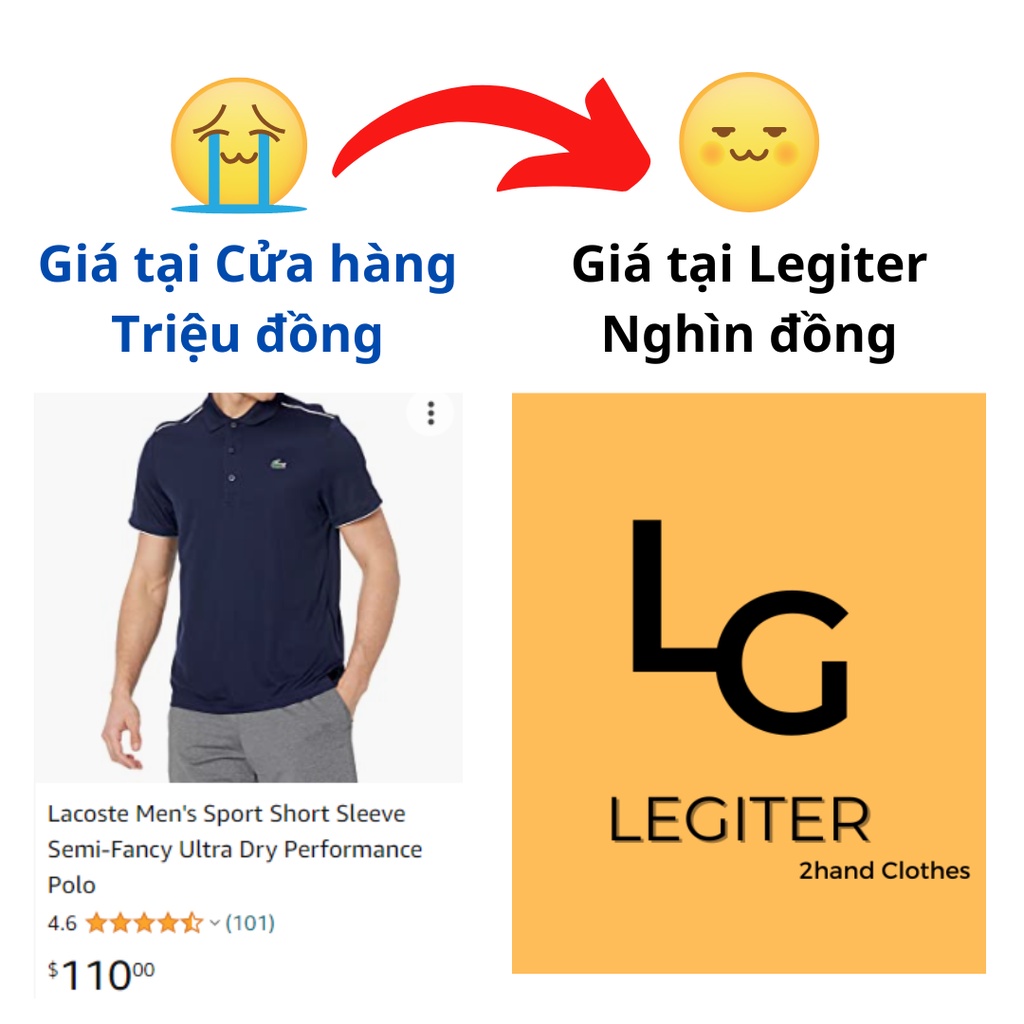 Áo polo 2hand nam, đồ si hiệu, hàng thùng tuyển chọn, áo thun có cổ chính hãng thương hiệu Legiter secondhand