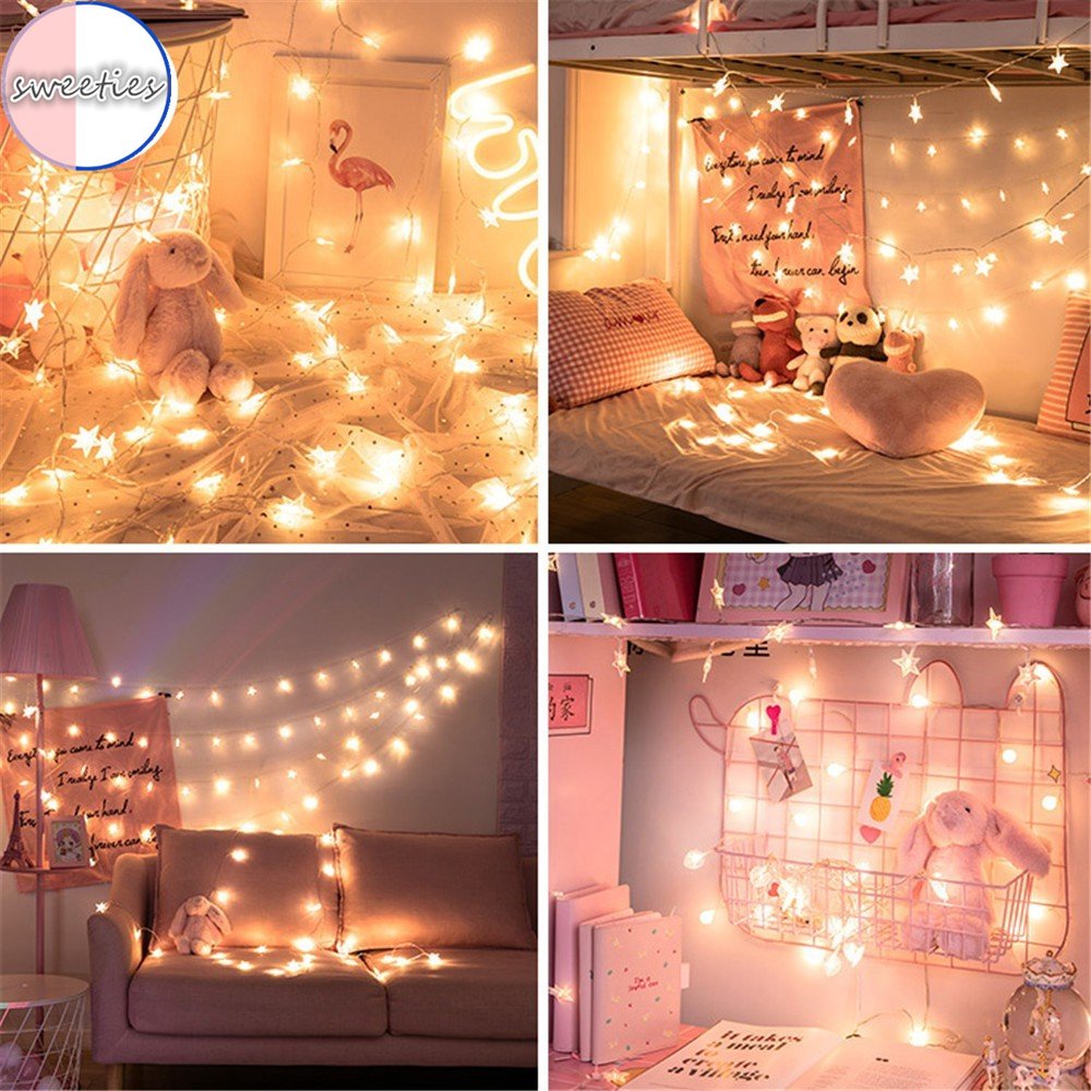 Dây Đèn LED 3M Hình Ngôi Sao Nhiều Màu Trang Trí Đa Dụng