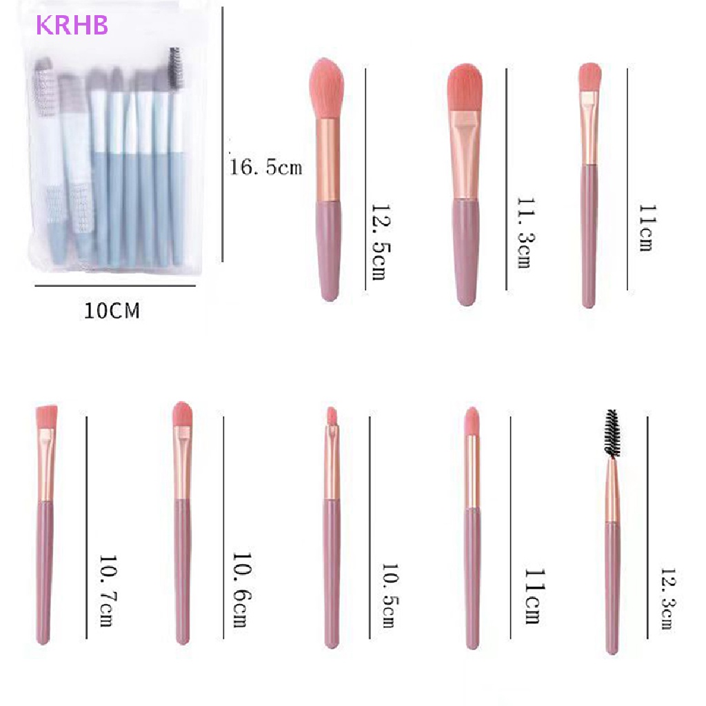 Set 8 Cọ Trang Điểm Mini Lông Mềm KRHB Mới