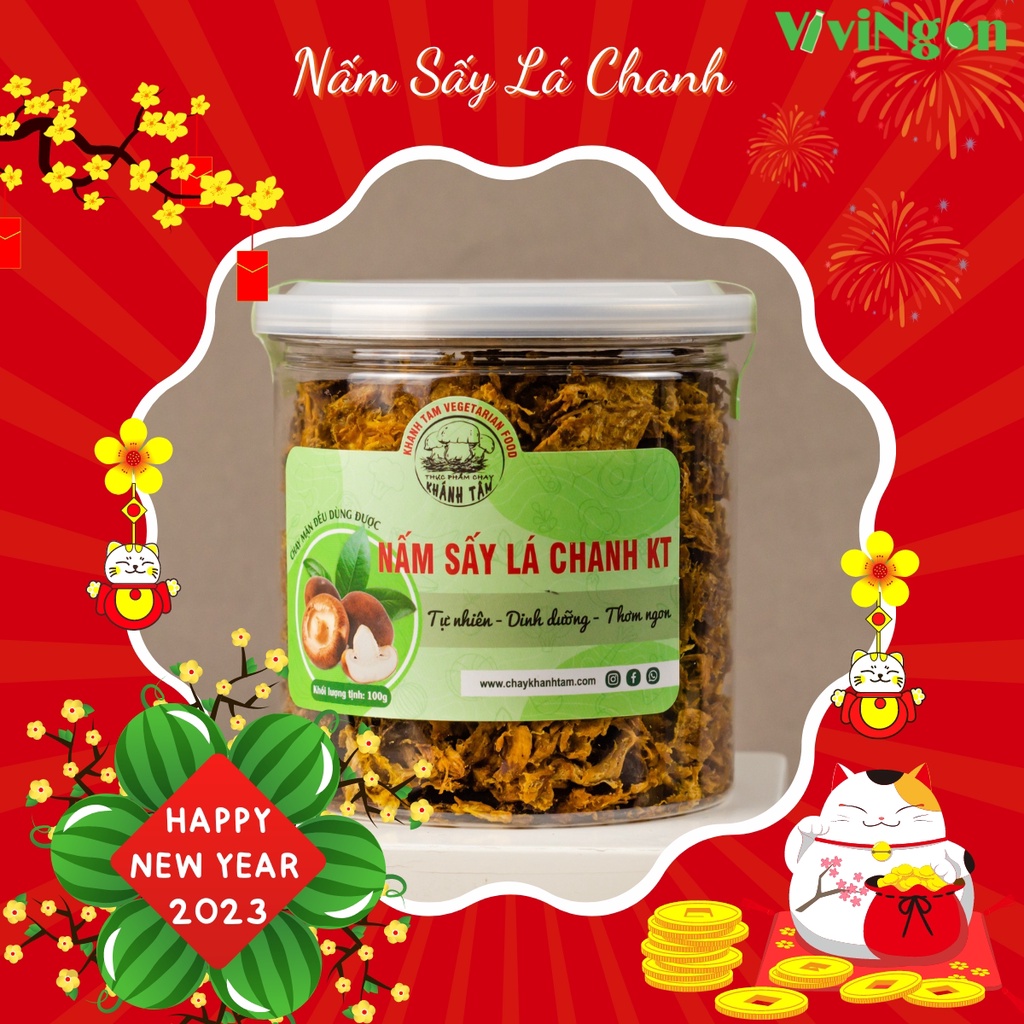 Khô nấm hương sấy lá chanh hũ 100g loại 1, nấm khô nấm đông cô sấy lá chanh, eat clean, thuần chay rất ngon, vivingon