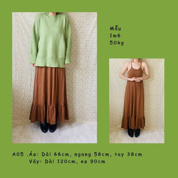 Set áo len cùng váy 2hand