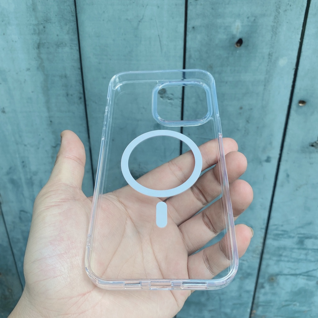 Ốp lưng iphone sạc không dây Likgus Crystal Clear Case trong suốt chống sốc hít lưng 12 13 14 pro max 3astore