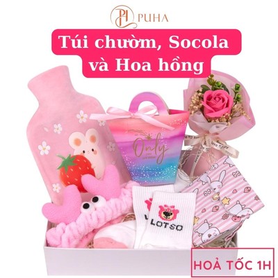Túi chườm nóng bụng kinh PUHA 1000ml, sưởi ấm tình yêu phiên bản quà tặng bạn gái cao cấp