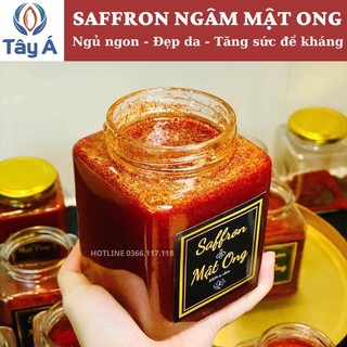 Saffron ngâm mật ong - hũ 2gram-280ml- SAFFRON TÂY Á Bahraman Super Negin-nhuỵ hoa nghệ tây- Nhập khẩu độc quyền từ Iran