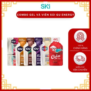 Combo tổng hợp gel năng lượng Gu Gel Energy và viên sủi bổ sung điện giải Hydration Drink Tab