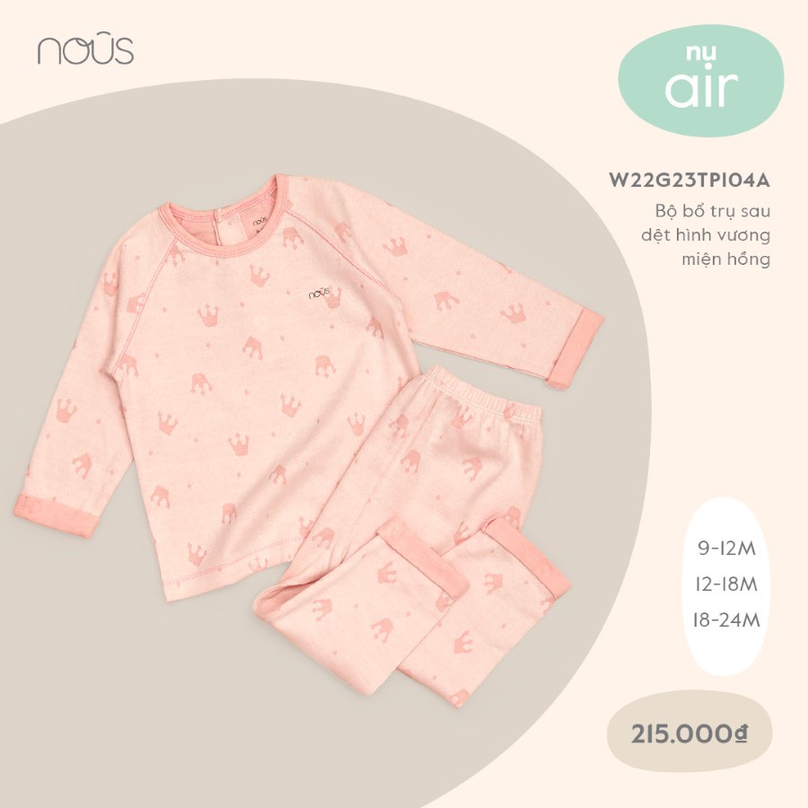 [Nhiều mã] Bộ quần áo thu đông Nous dài tay cài vai cao cấp - (Size Từ 9-24M)