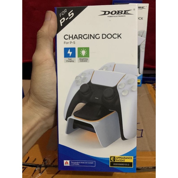 Đế sạc tay Ps5 dock sạc tay cầm ps5 sạc đơn sạc đôi ps5 hãng Dobe, kẹp tay PS5 , đế dựng tay Ps5 ,sạc tay cầm PS5 đủ mã