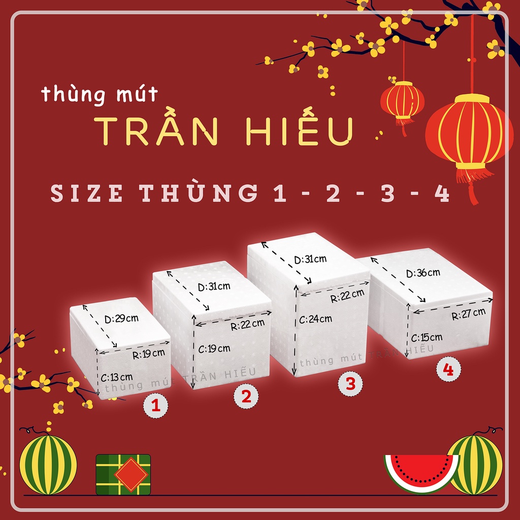 Thùng Xốp combo size ( 1 ) ( 2 ) ( 3 ) ( 4 )