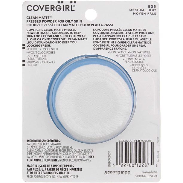 Phấn phủ dạng nén COVERGIRL CLEAN MATTE Mỹ