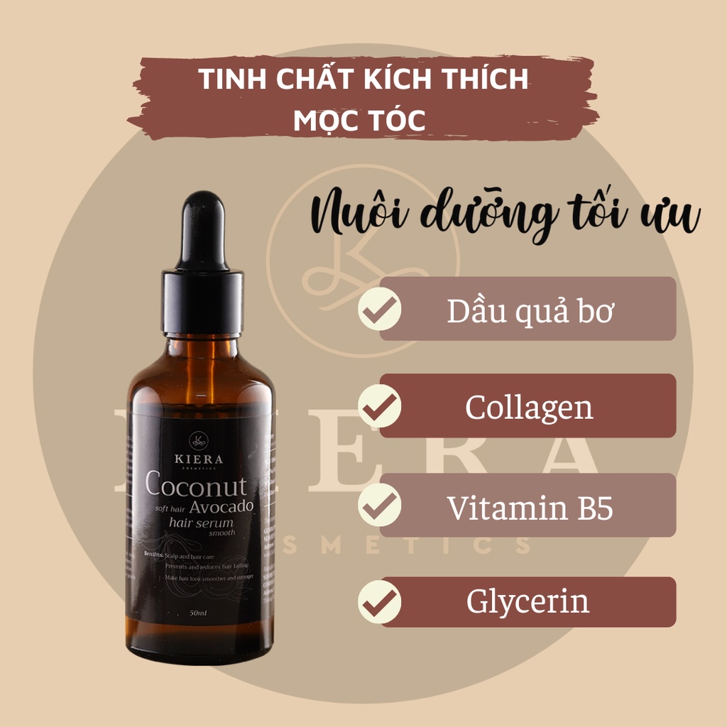 Serum dưỡng tóc KIERA 50ml gúp hỗ trợ kích thích mọc tóc, cải thiện sức khoẻ da đầu