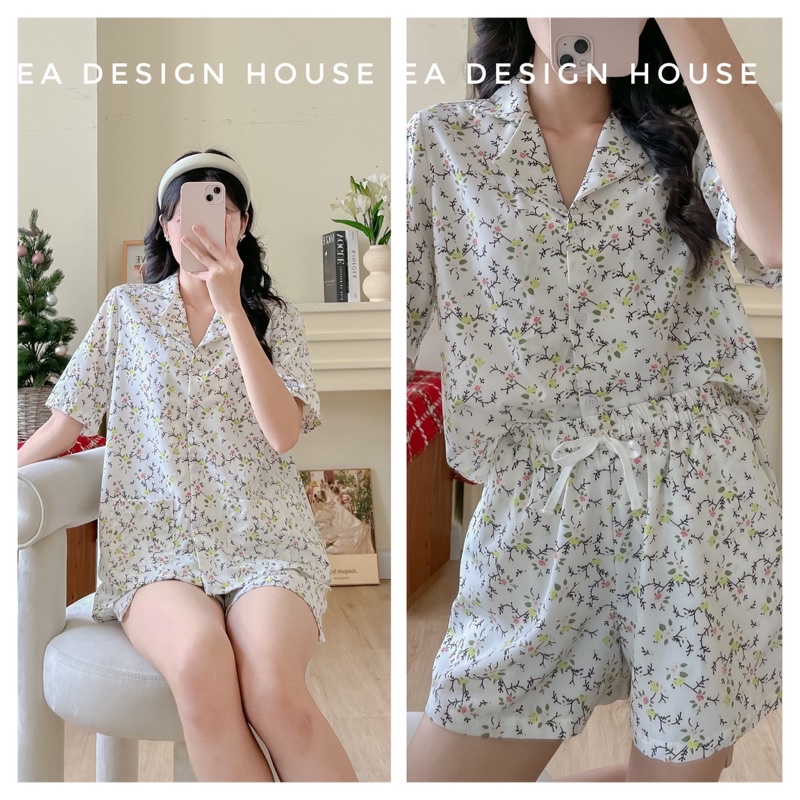 (NEW) Pijama cho nữ cổ nhọn không viền phong cách Hàn Quốc hàng thiết kế Deadesignhouse