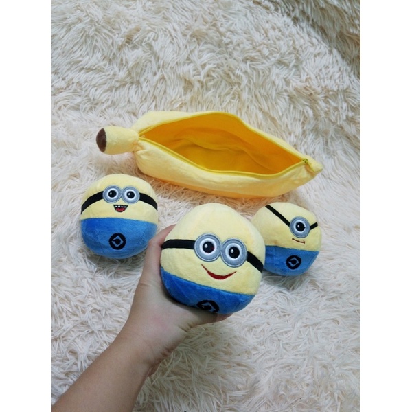 gấu nhồi bông hạt đậu Minion trái chuối