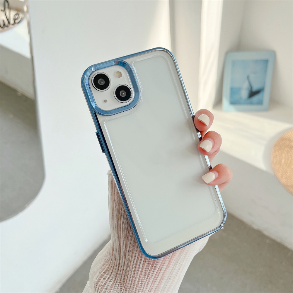 Ốp Điện Thoại TPU Dẻo Trong Suốt Mạ Điện Nhiều Màu Sang Trọng Chống Sốc Cho IPhone 14 13 12 11 Pro max