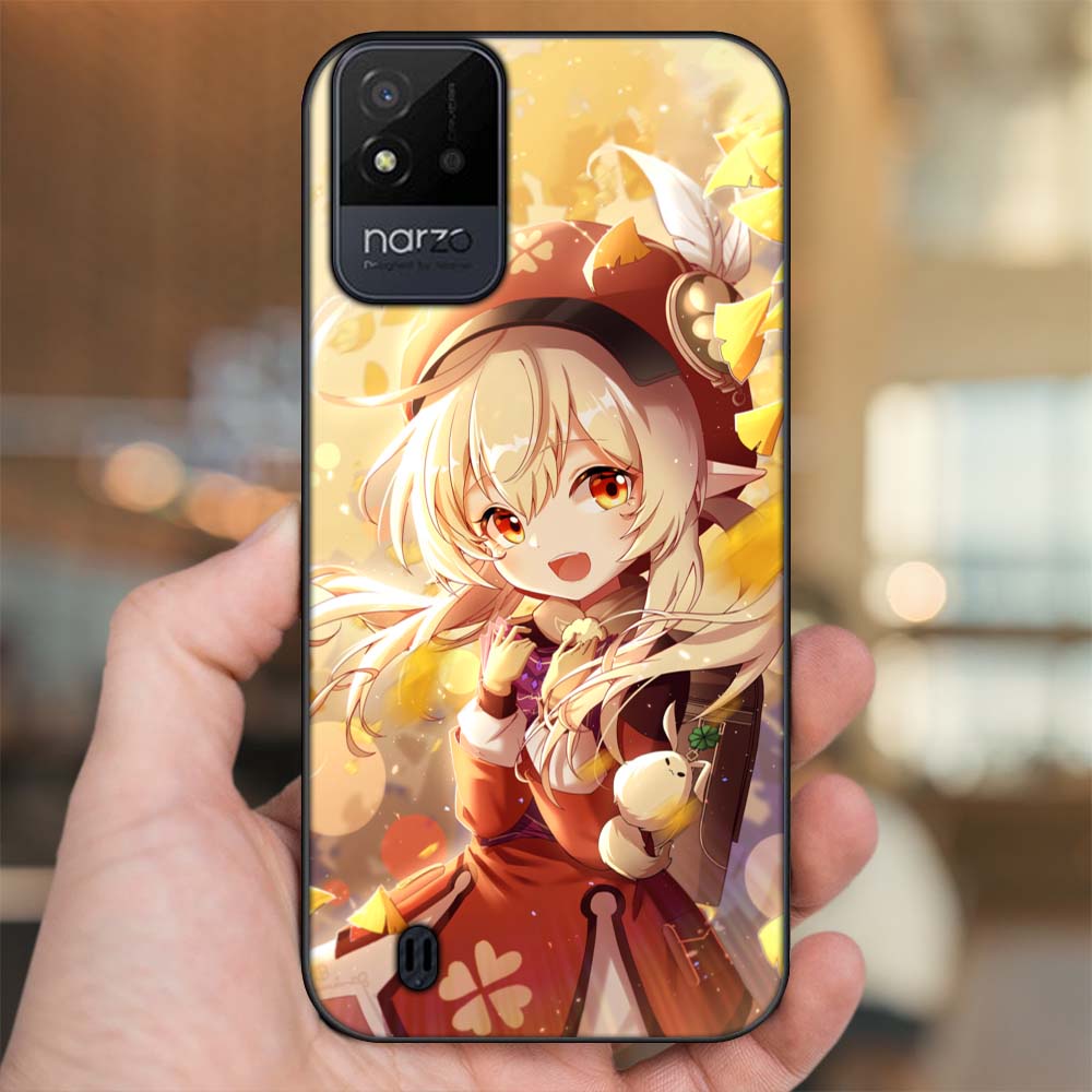 Ốp lưng Realme Narzo 50i viền đen in hình Klee Genshin Impact