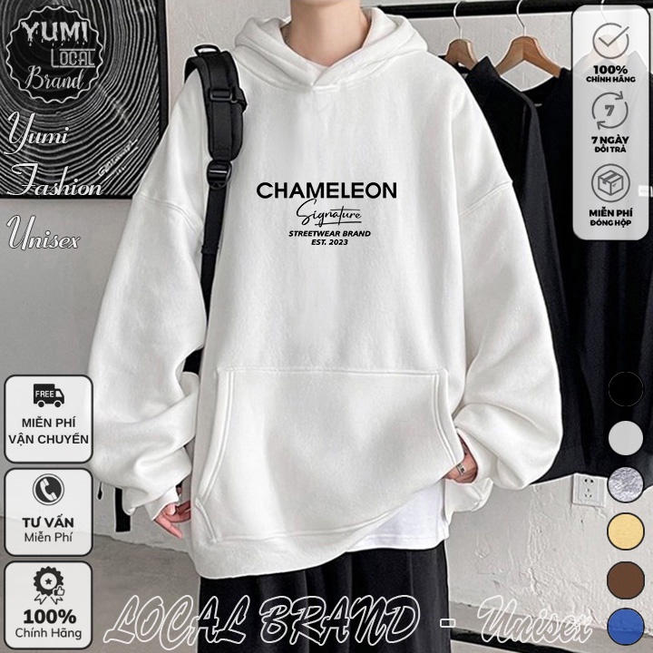 Áo Hoodie Chameleon Local Brand Unisex nỉ bông cao cấp dày - Áo Khoác Nỉ Form Rộng