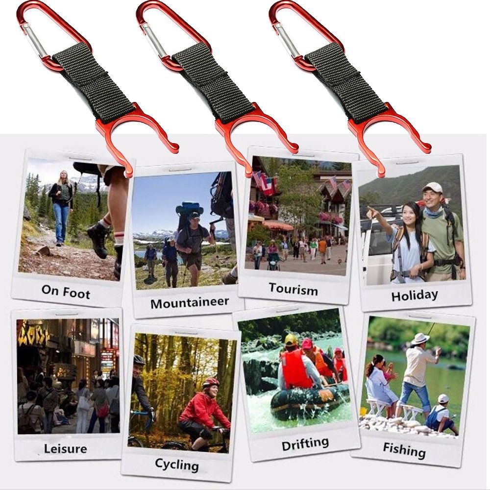1 Móc Khóa Carabiner Bằng Nhôm Màu Sắc Ngẫu Nhiên Dùng Khi Đi Cắm Trại