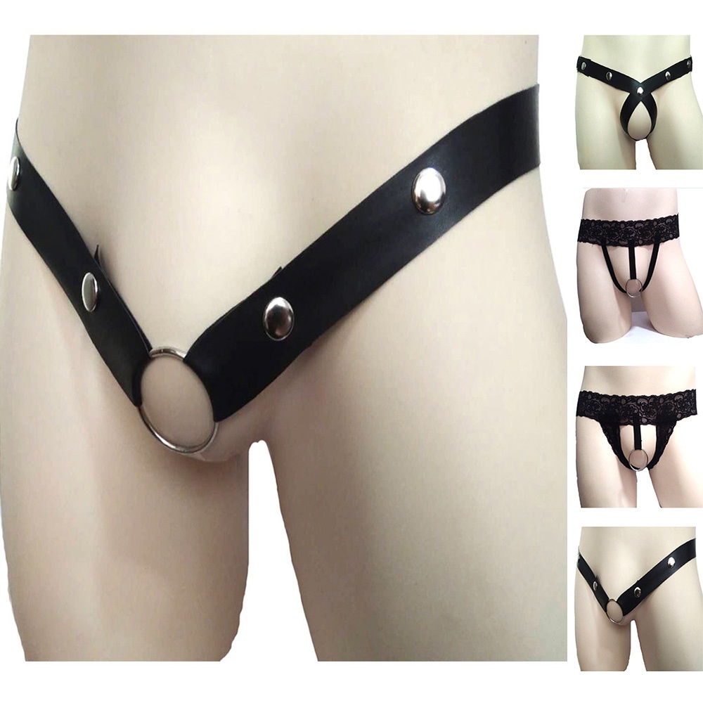 Stylish Jockstrap G string Crotchless Lingerie Hollow Clubwear Men's Thongs Bulge pouch Underwear
