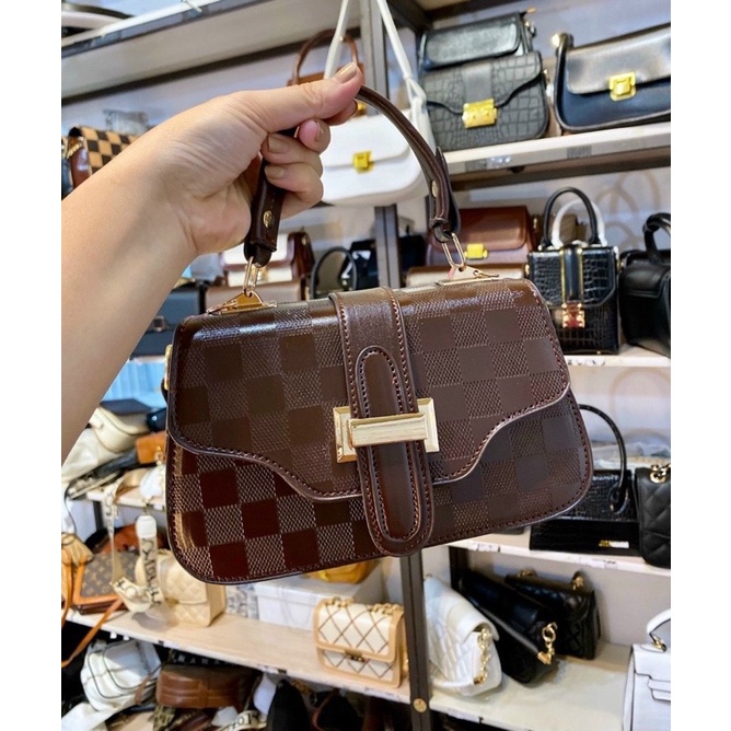 Túi xách nữ cầm tay đeo chéo ô vuông