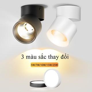  Đèn LED âm trần CHUANGYANG 3 màu có thể gập lại 5/7/10/15/25W cho phòng khách phòng ngủ