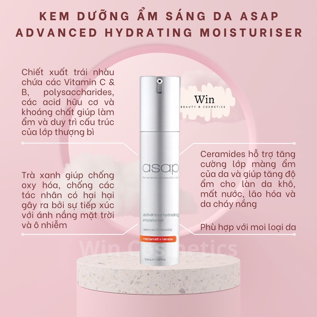 Kem dưỡng ẩm da Asap Advanced hydrating moisturiser