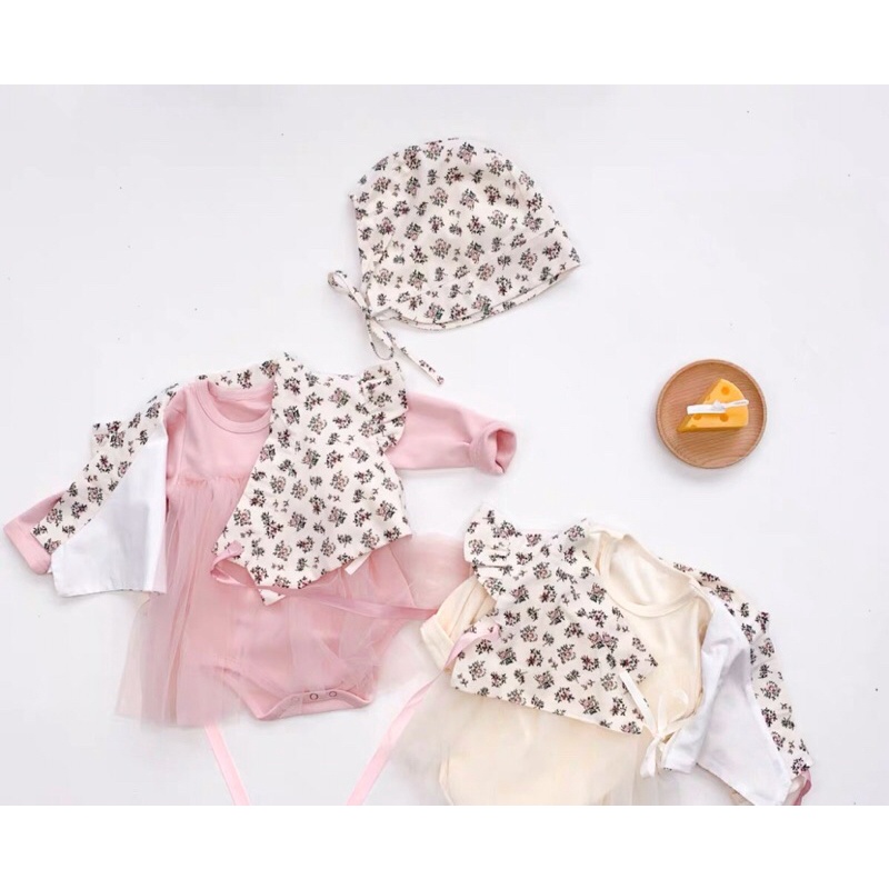 Set áo gile Hanbok- kèm mũ siêu xinh cho bé gái sz 7-11kg