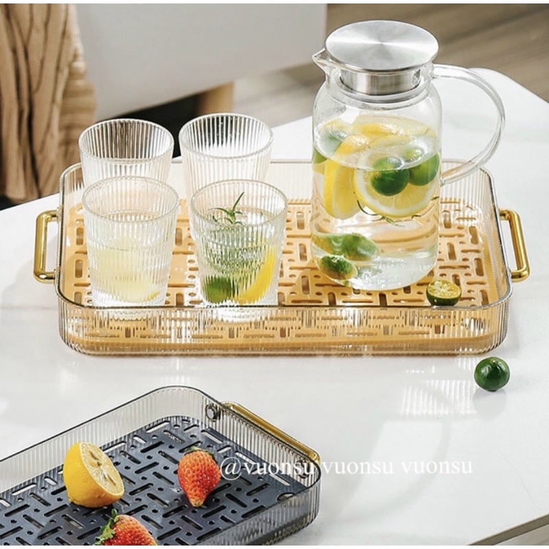 KHAY NHỰA LUXURY ÚP LY, CỐC, CHÉN HÌNH CHỮ NHẬT