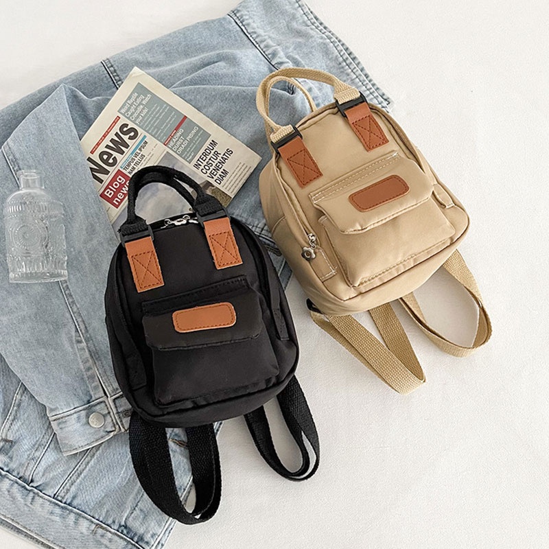 MISCHA Ba Lô Du Lịch mini Bằng Vải canvas Phối Màu Tương Phản Hợp Thời Trang