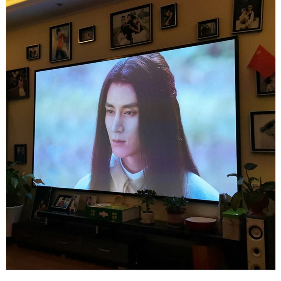 Màn Hình Máy Chiếu Di Động KAW 100 Inch HD tương phản cao 2 mặt trắng chống ánh sáng không nhăn xem phim tại Gia Đình