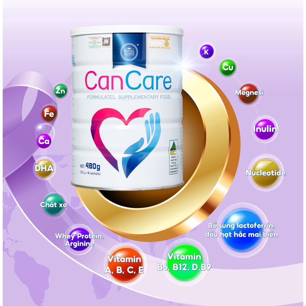 Sữa Gói Hoàng Gia Royal Ausnz Cancare 30g – Sữa Dinh Dưỡng Chuyên Biệt Cho Người Bệnh Ung Thư