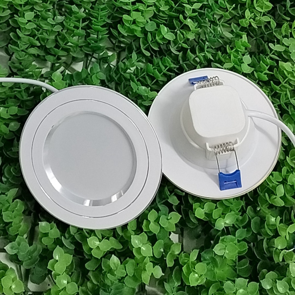 Đèn Led Âm Trần,Đèn Mắt Trâu Đế Trắng Liền Nguồn 7W Phi 90mm Trang Trí Trần Thạch Cao