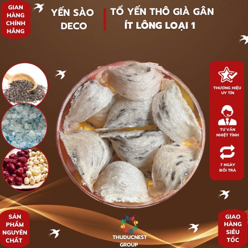 Tổ yến thô già gân loại1+ Tặng kèm nhíp - yến sào nguyên chất ( tổ yến thô già sợi nguyên chất)