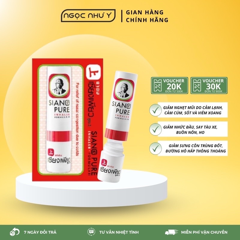 Ống hít thông mũi Siang Pure 2 đầu chính hãng Thái Lan