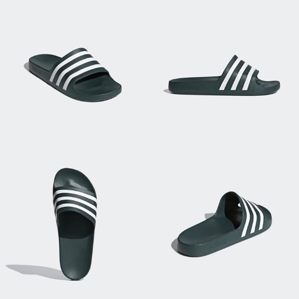 Dép chính hãng Adilette Aqua BlackWhite đúc nguyên khối quai ngang không thấm nước