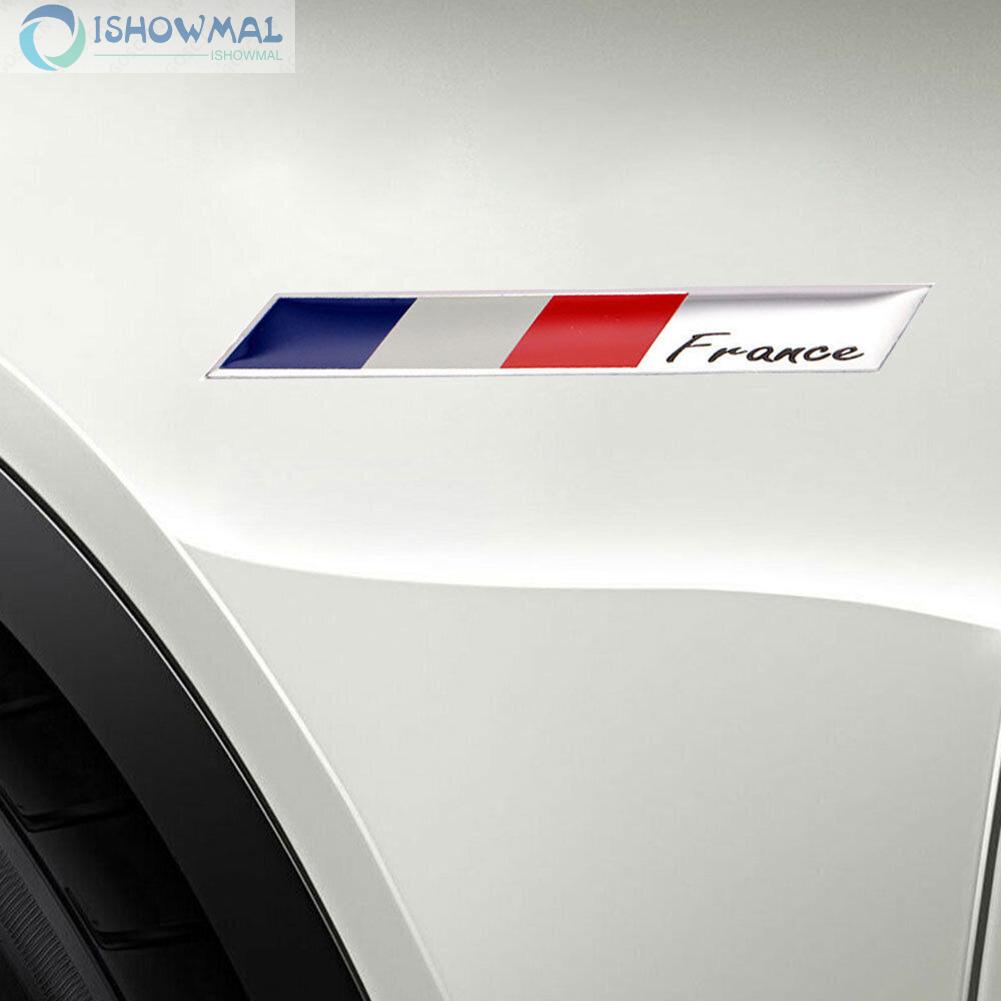 Decal DáN Trang Trí HìNh Lá Cờ Pháp BằNg Nhôm Cho Xe Hơi MớI