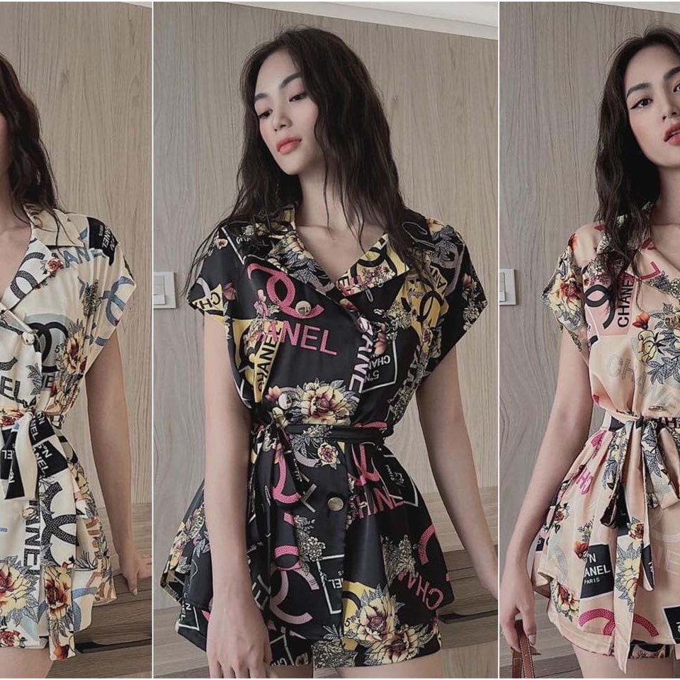 {BigsizeTranPhuong} Set Lụa From Rộng Kèm Belt + Quần Short