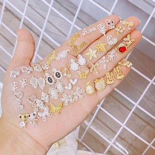 Set charm nail cao cấp 50 viên, phụ kiện trang trí móng tay