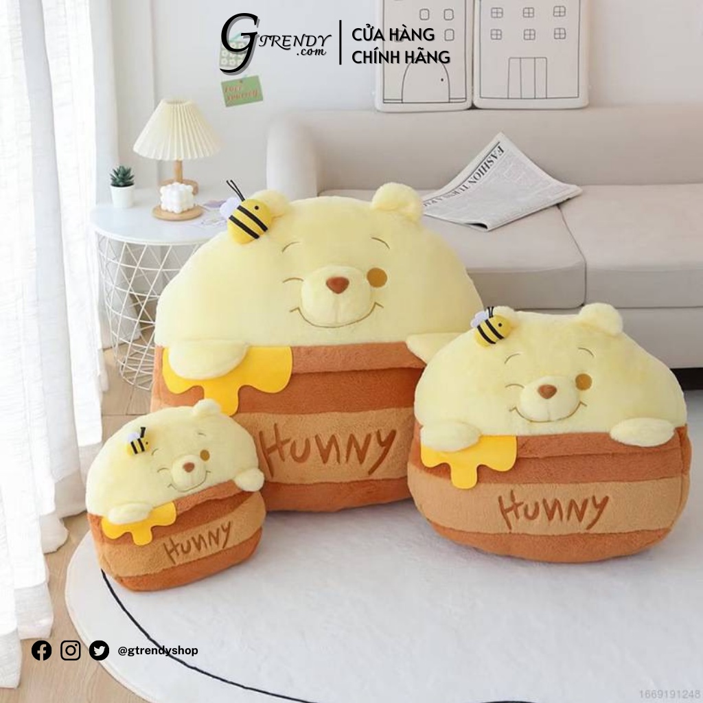 Gấu Bông DISNEY Gấu Pooh Lọ Mật Ong Cao Cấp Chính Hãng - GSLENS