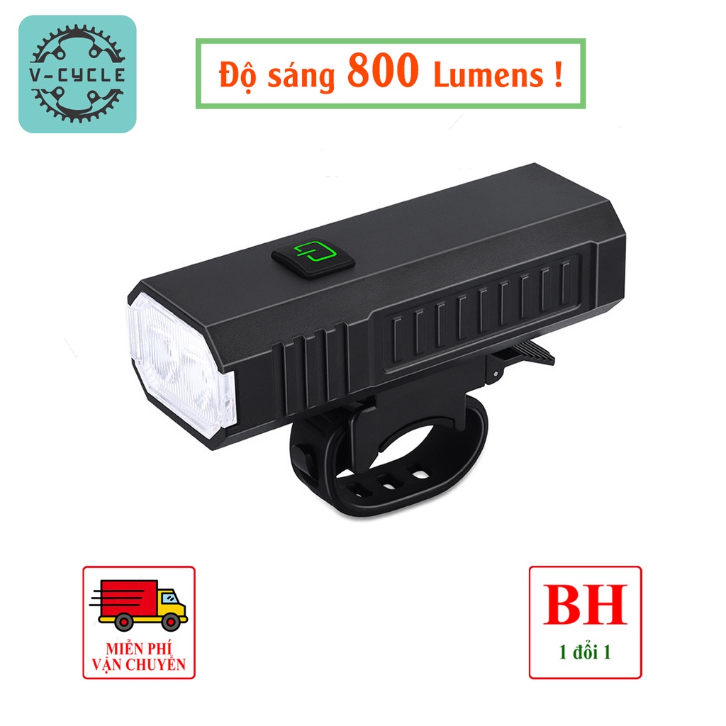 Đèn xe đạp siêu sáng 2 pha LED T6 E260 (Pin sạc USB)