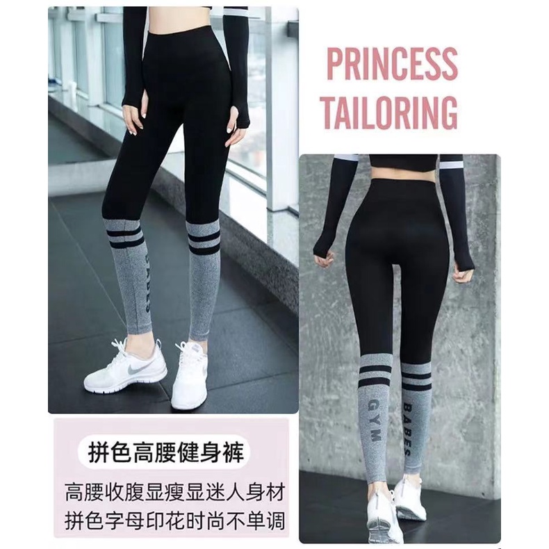 Bộ Áo Thun Tay Ngắn + Quần Dài Ôm Dáng Thoáng Khí Phong Cách Thể Thao Thời Trang Cho Nữ