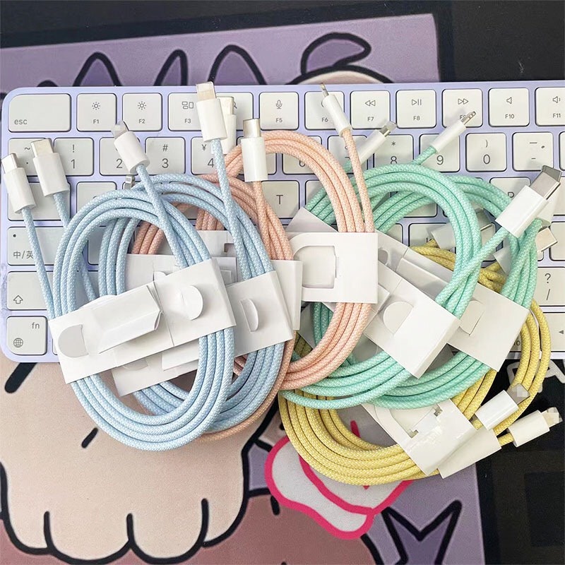 Cáp Sạc Nhanh PD 20W Bọc Dù Chống Đứt Gãy cho IP X XS XS Max 11 12 13 14 Plus Pro Max