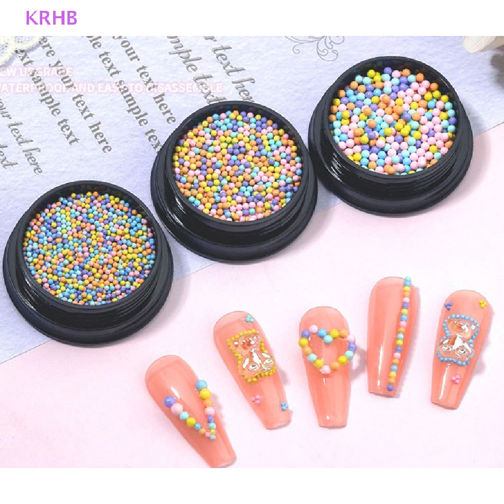 Hạt Nhỏ 6 Màu Macaron Trang Trí Móng Tay 1-3mm Mới